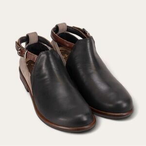 Naot Black Stone Colorblock Nubuck Leather Kamsin Ankle Boots